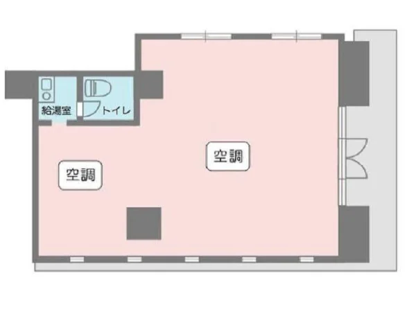 岩本町の事務所仕様店舗物件の平面図