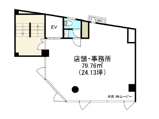 大塚のスケルトン店舗物件の平面図