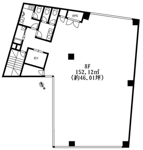 表参道の医院居抜きの平面図