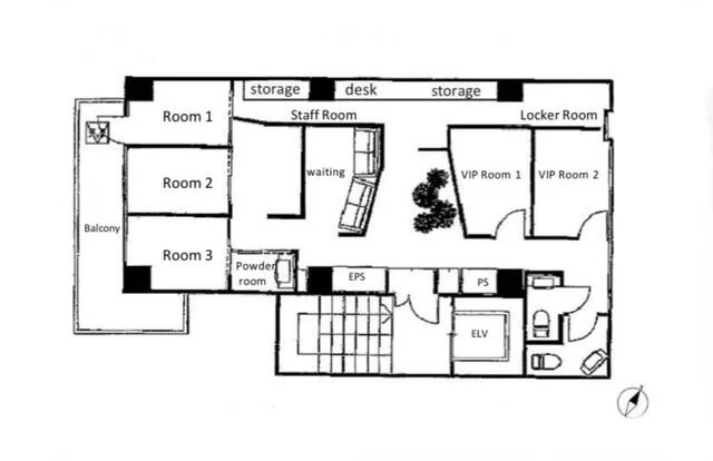 渋谷のエステ居抜きの平面図