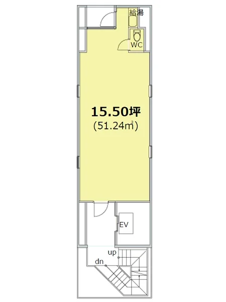 内幸町の事務所仕様物件の平面図