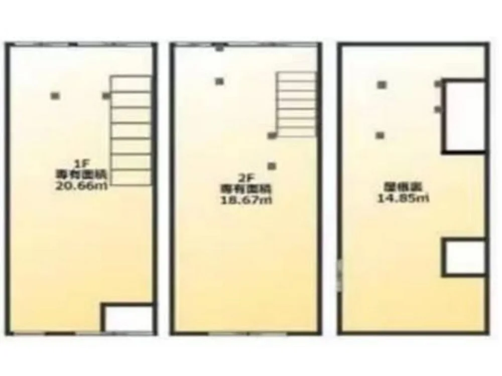 人形町のスケルトン店舗物件の平面図
