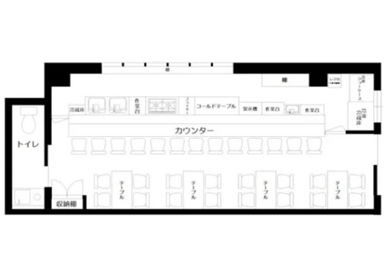 和食の居抜き物件の平面図