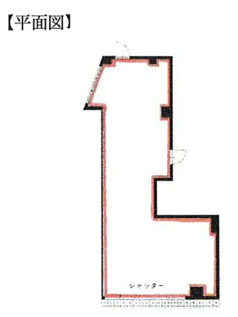 祐天寺の居抜き店舗の平面図