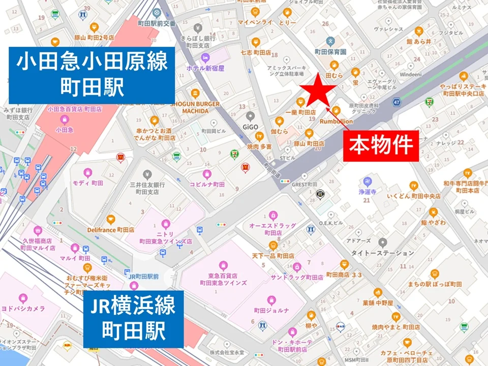 居酒屋の居抜き物件の地図