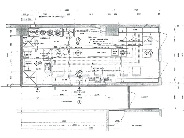 渋谷の和食居抜きの平面図