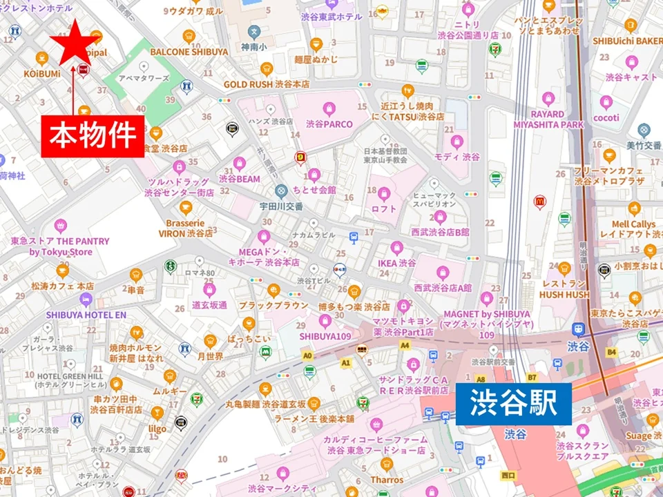 和食の居抜き物件の地図