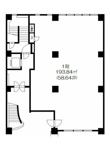 貸店舗(スケルトン)の平面図