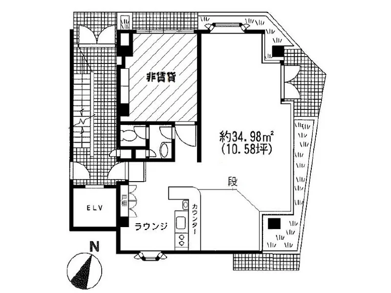 貸店舗(事務所仕様)の平面図
