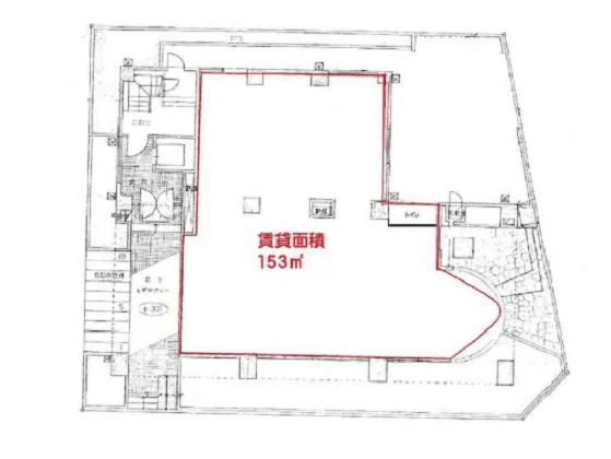 葛西の事務所仕様店舗物件の平面図