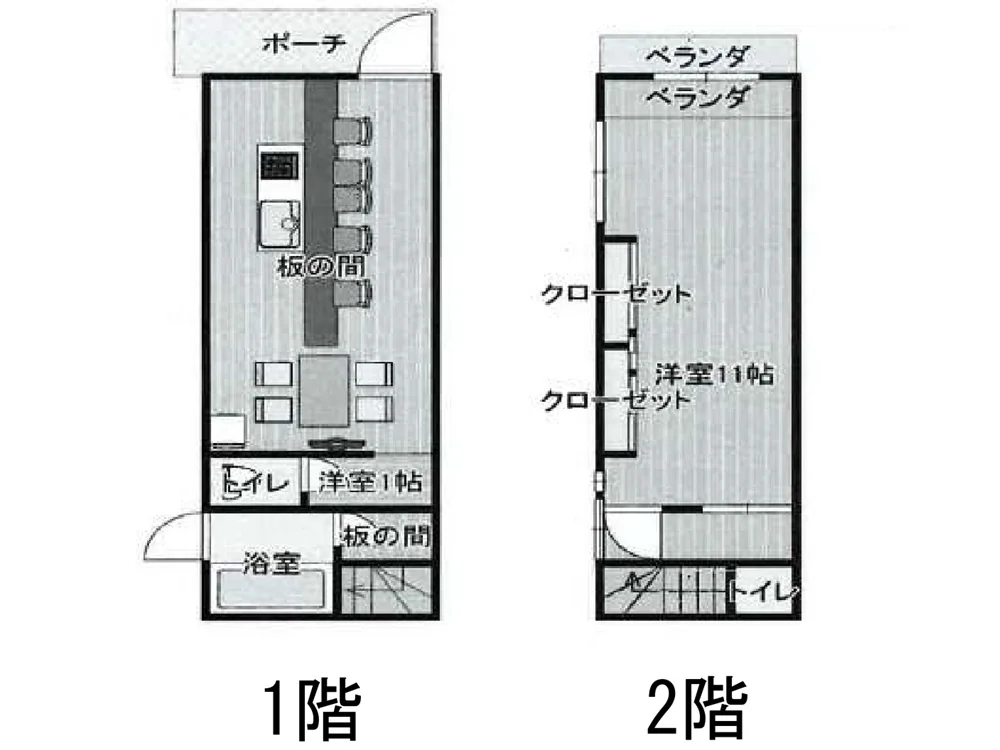上福岡の居抜き店舗の平面図