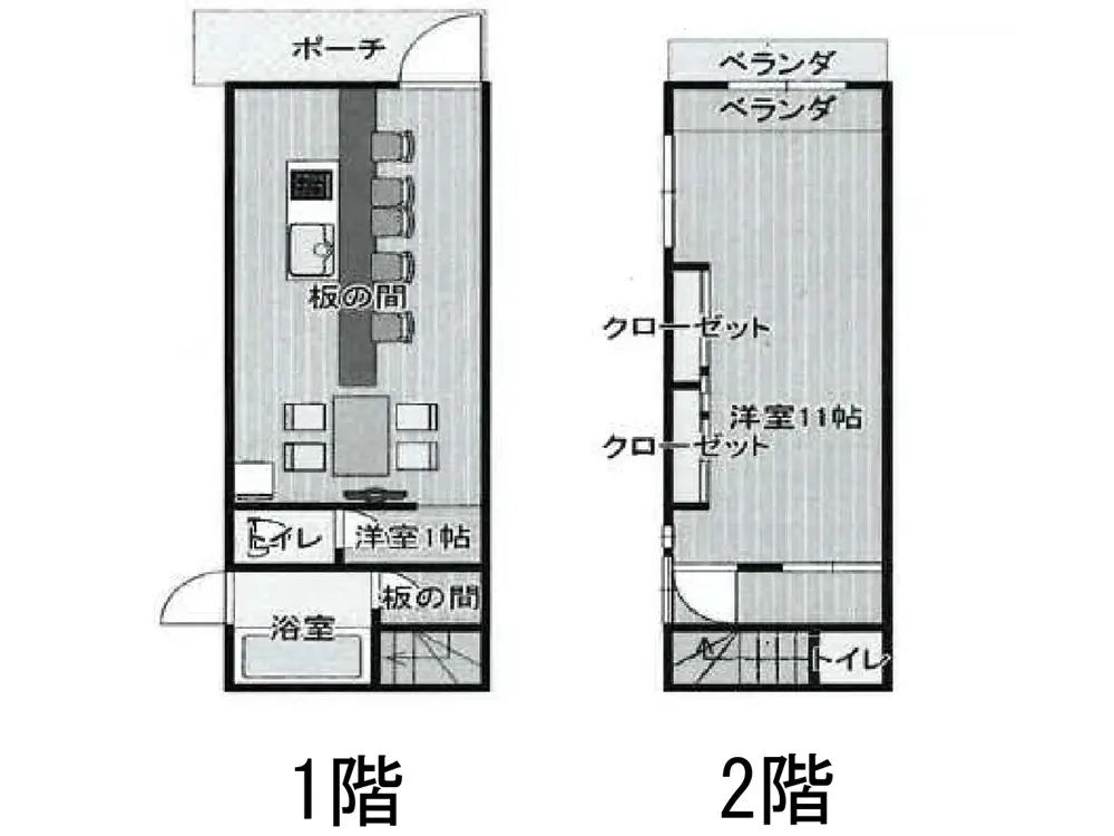 居酒屋の居抜き物件の平面図