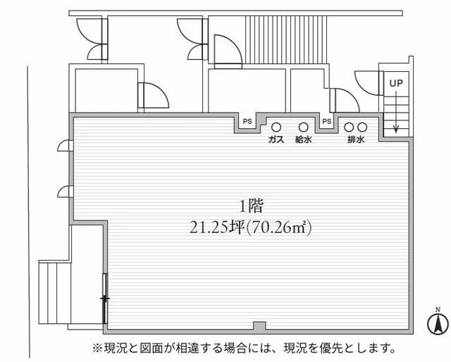 貸店舗(スケルトン)の平面図