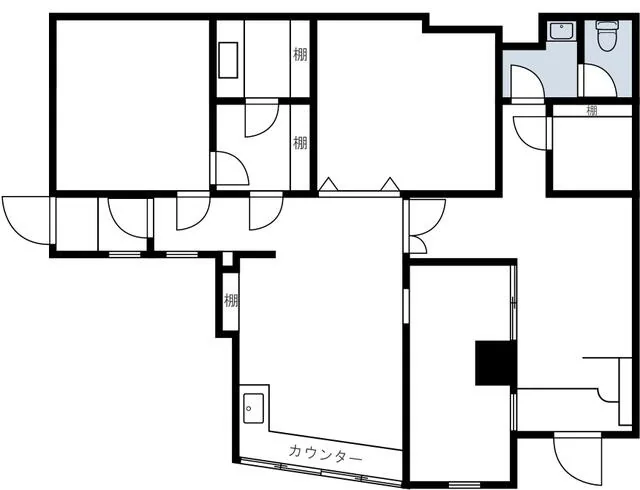 医院の居抜き物件の平面図