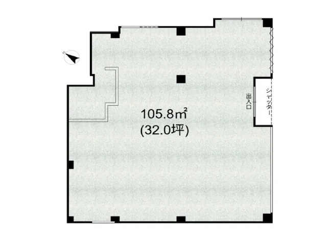 西小山の事務所仕様店舗物件の平面図