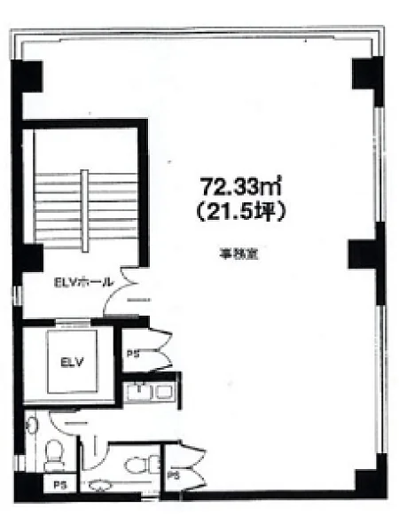 大宮の事務所仕様店舗物件の平面図