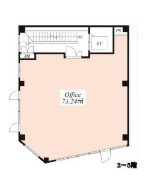 東日本橋のスケルトン店舗物件の平面図