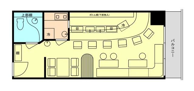 関内のスナック・パブ居抜きの平面図