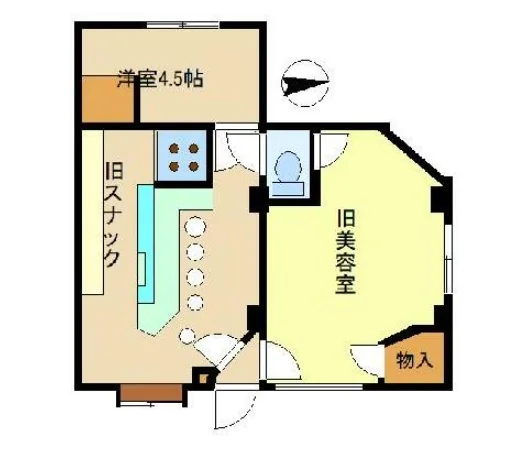 スナック・パブの居抜き物件の平面図