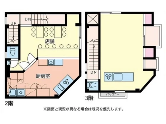 北浦和のビストロ・洋食居抜きの平面図