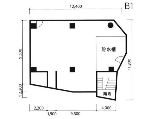 麹町の居抜き店舗の平面図