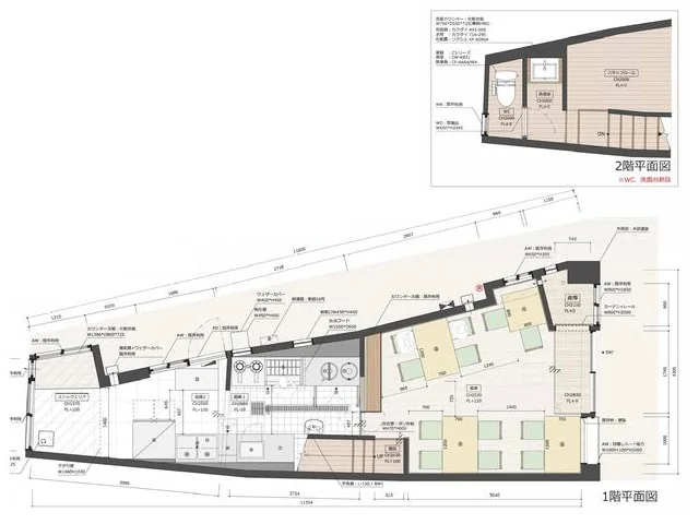 町屋駅前の和食居抜きの平面図