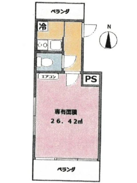 貸店舗(事務所仕様)の平面図