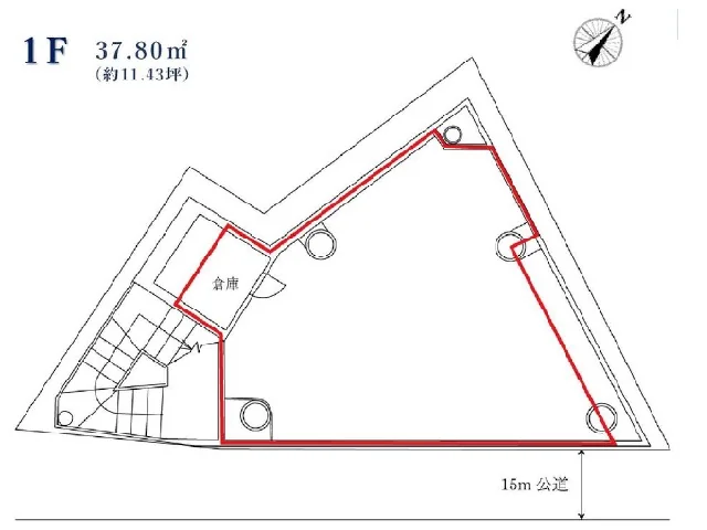 吉祥寺のスケルトン店舗物件の平面図