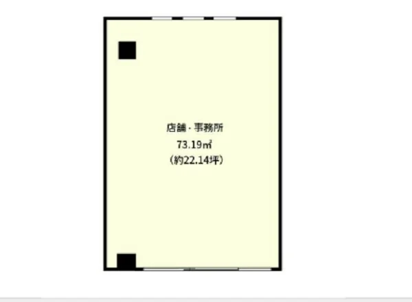 貸店舗(スケルトン)の平面図