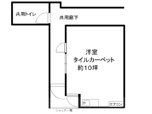 高田馬場の事務所仕様店舗物件の平面図