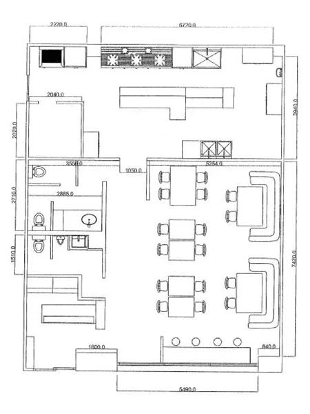 南林間の居抜き店舗の平面図