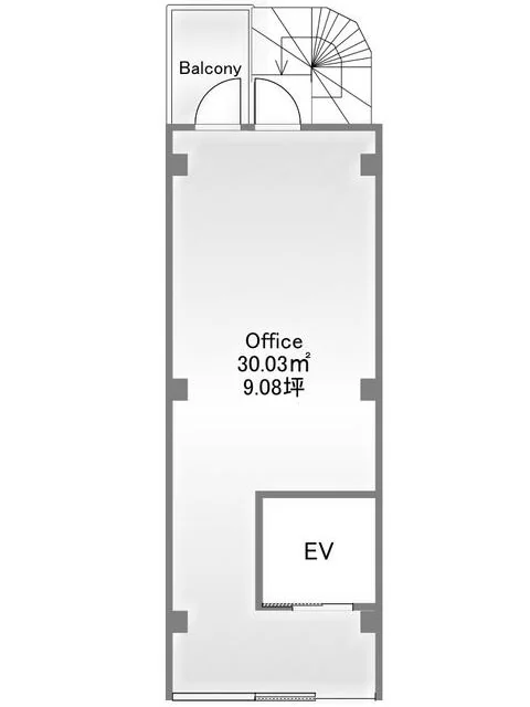 貸店舗(スケルトン)の平面図