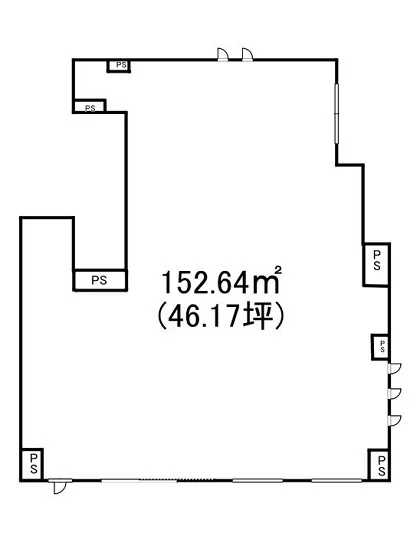 本八幡のスケルトン店舗物件の平面図