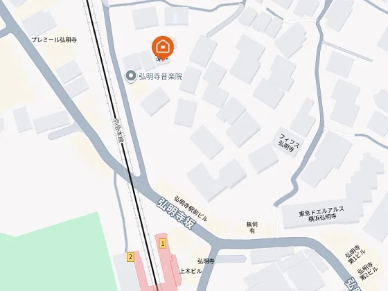 弘明寺の事務所仕様店舗物件の地図