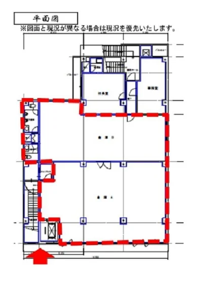 鹿島田の事務所仕様店舗物件の平面図