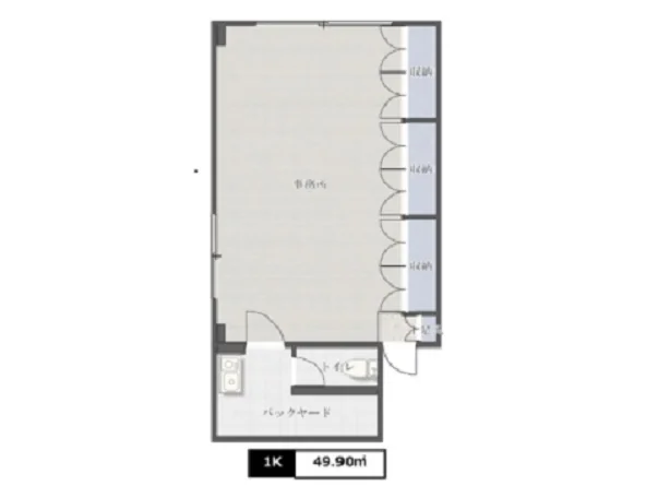 西新宿五丁目の事務所仕様店舗物件の平面図