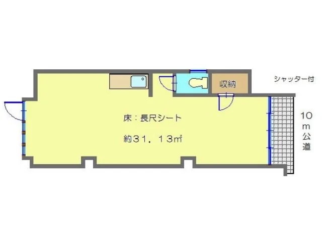 高島町の事務所仕様店舗物件の平面図