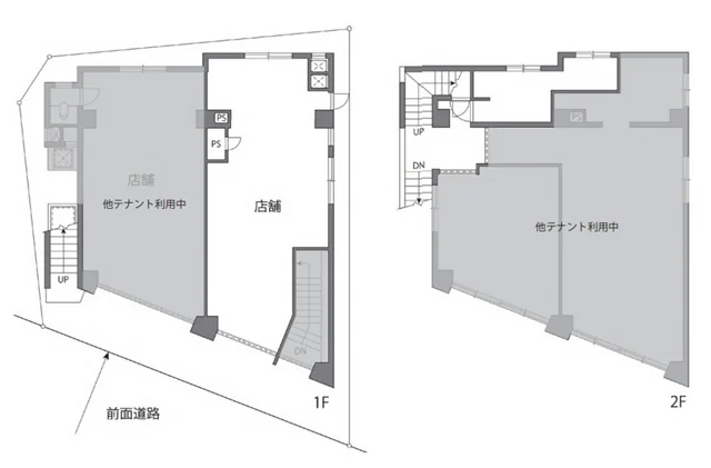 仙川の事務所仕様店舗物件の平面図