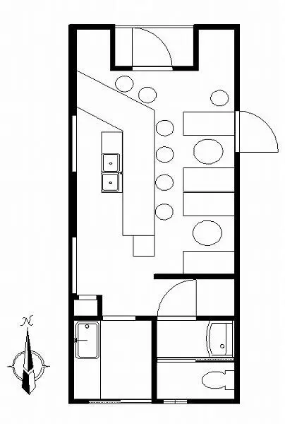 高座渋谷のスナック・パブ居抜きの平面図