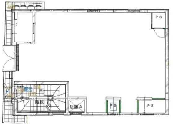 溜池山王のカフェ・喫茶店居抜きの平面図