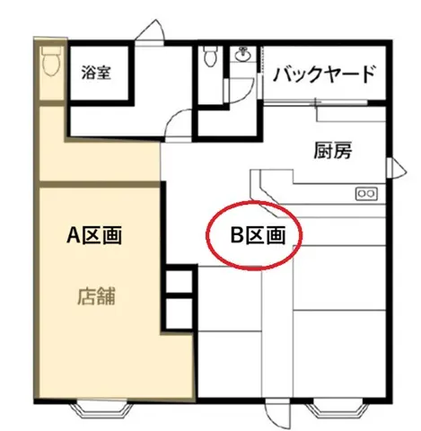 下山口の居酒屋居抜きの平面図