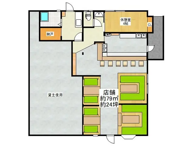 居酒屋の居抜き物件の平面図