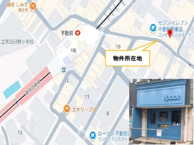 不動前の居抜き店舗の地図