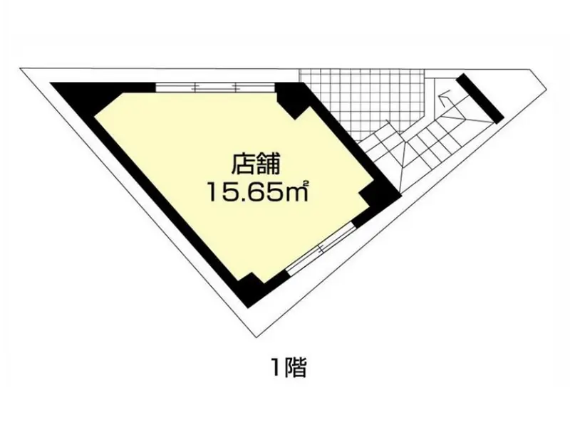 下神明のスケルトン店舗物件の平面図