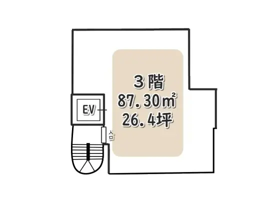 貸店舗(スケルトン)の平面図
