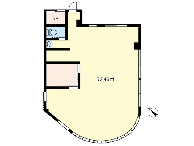 航空公園の事務所仕様物件の平面図