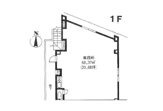 東小金井の居抜き店舗の平面図