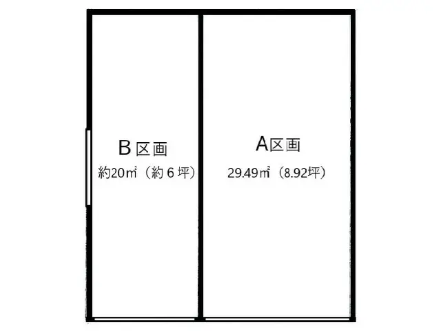 下赤塚の事務所仕様店舗物件の平面図