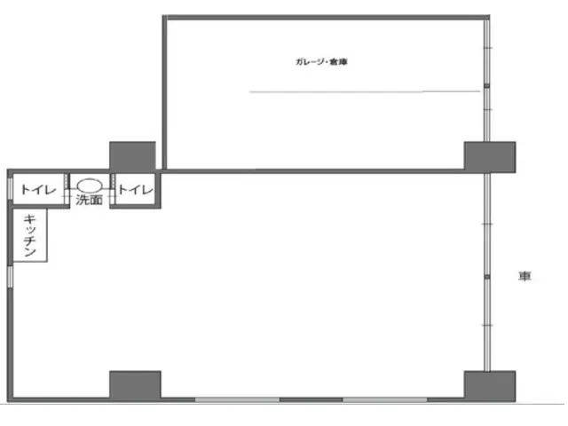 貸店舗(事務所仕様)の平面図