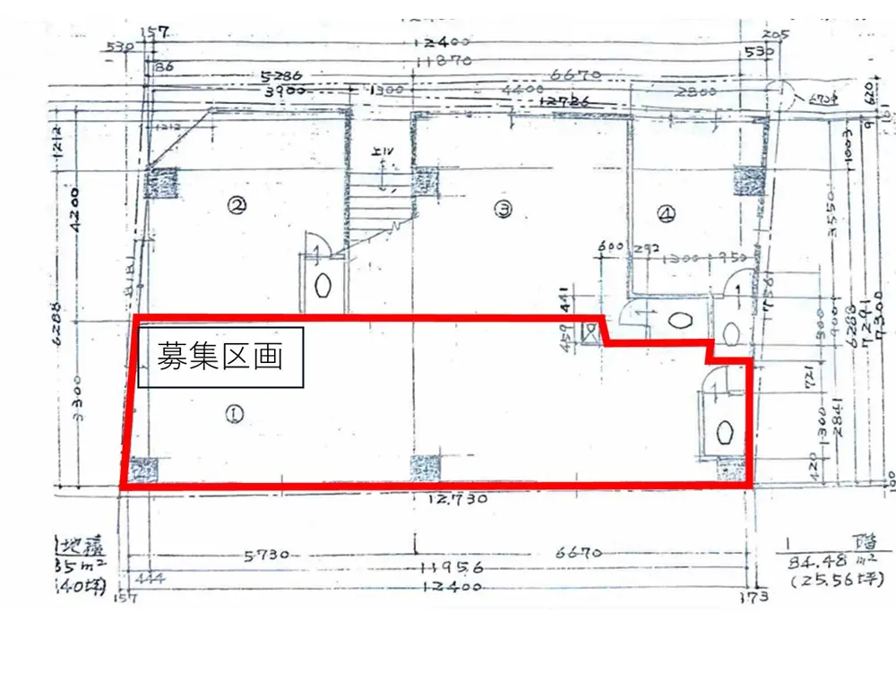 成増の居抜き店舗の平面図
